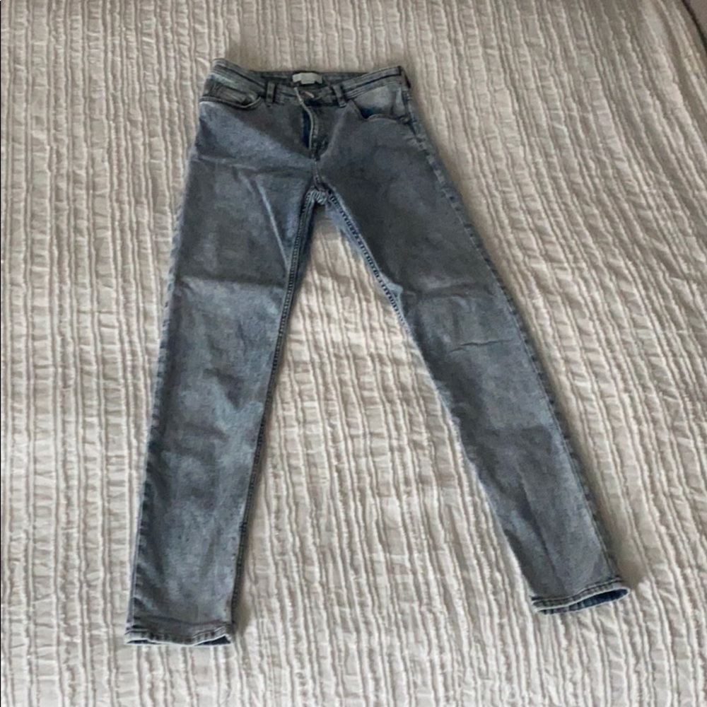 High Waisted Acid Wash Jeans